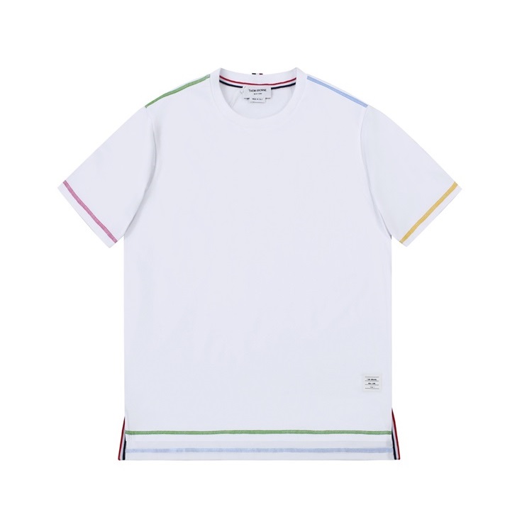 トムブラウンメンズホワイトクルーネック半袖Tシャツm01560