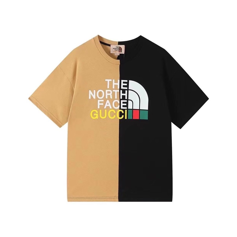 グッチメンズクルーネックキャメル半袖Tシャツc04751