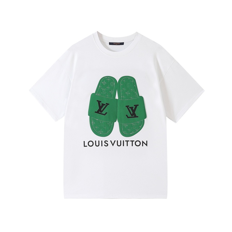 ルイヴィトンメンズホワイトクルーネック半袖Tシャツu04178