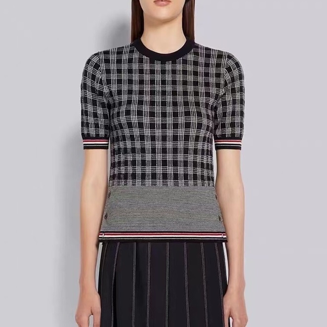 トムブラウンレディースグレー半袖Tシャツm1561