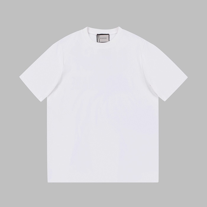 グッチメンズクルーネックホワイト半袖Tシャツc04761