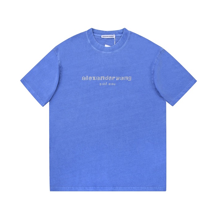 アレクサンダーワンメンズイニシャルブルー半袖Tシャツx0197