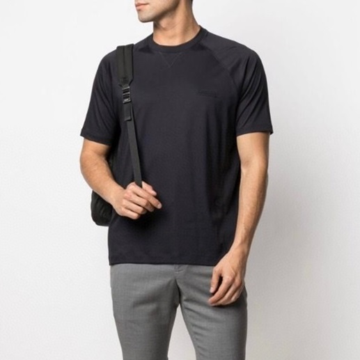 エルメネジルドゼニアメンズクルーネックネイビー半袖Tシャツg0376