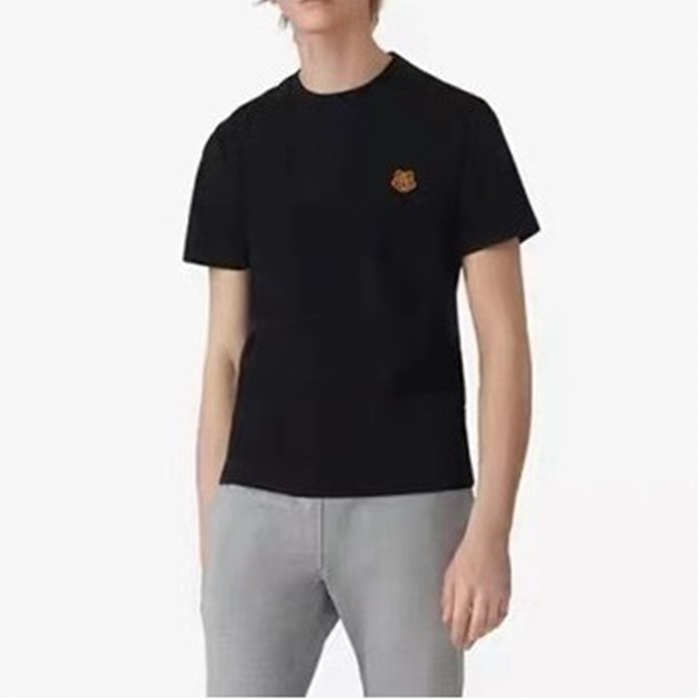 ケンゾーメンズブラッククルーネック半袖Tシャツn0188