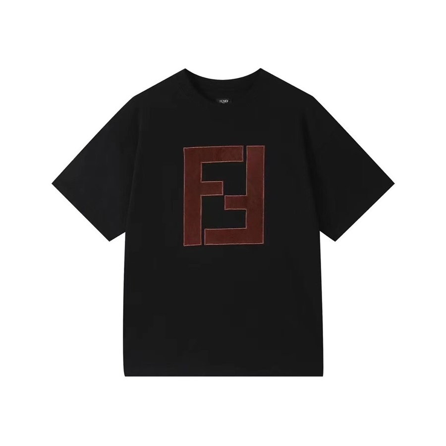ェンディユニセックスクルーネックブラック半袖Tシャツn01182