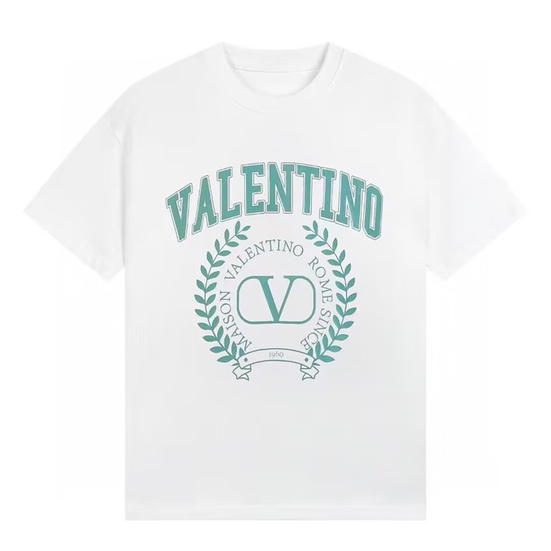 ヴァレンティノメンズホワイトクルーネック半袖Tシャツl0514