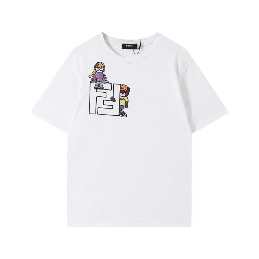 ェンディユニセックスクルーネックホワイト半袖Tシャツn01186