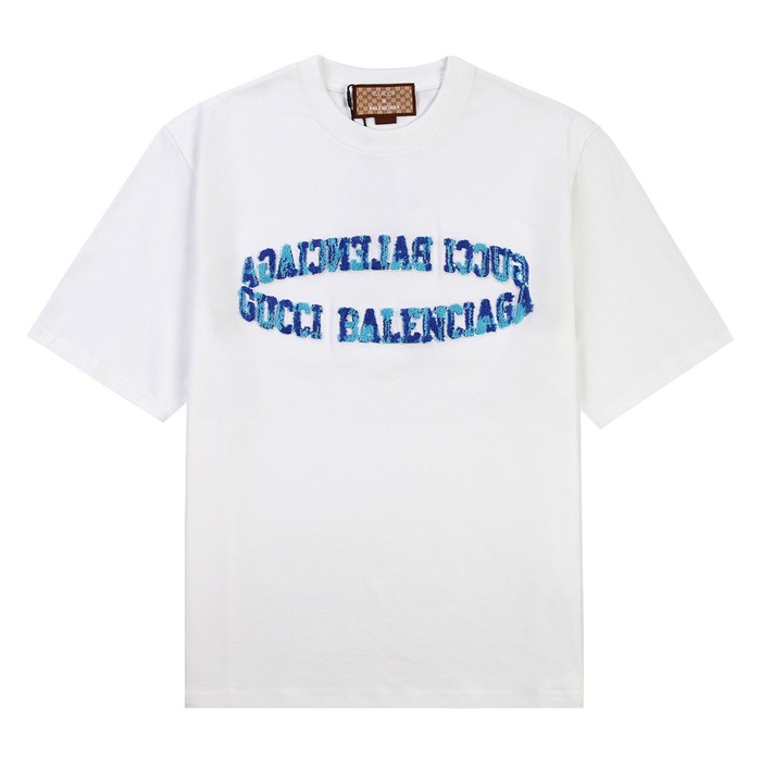 グッチメンズクルーネックホワイト半袖Tシャツc04769