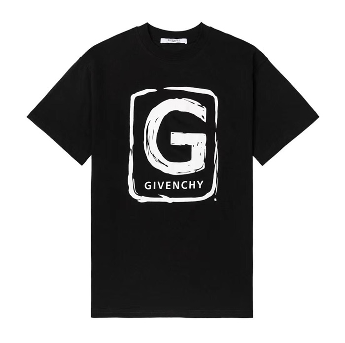 ジバンシィメンズクルーネックブラック半袖Tシャツv0680