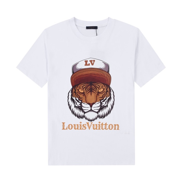 ルイヴィトンメンズホワイトクルーネック半袖Tシャツu04198