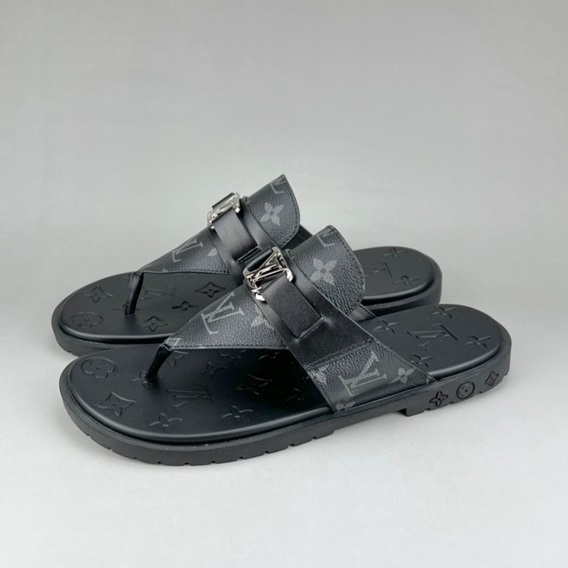 ルイヴィトンメンズイニシャルブラックスリッパu04257