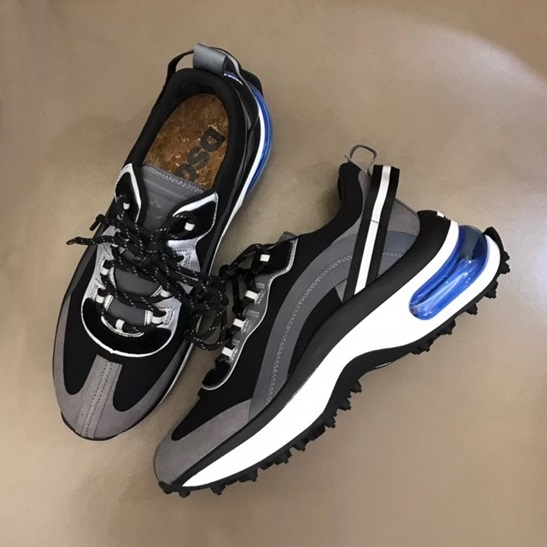 ディースクエアードメンズトレンディブラックスニーカーq006