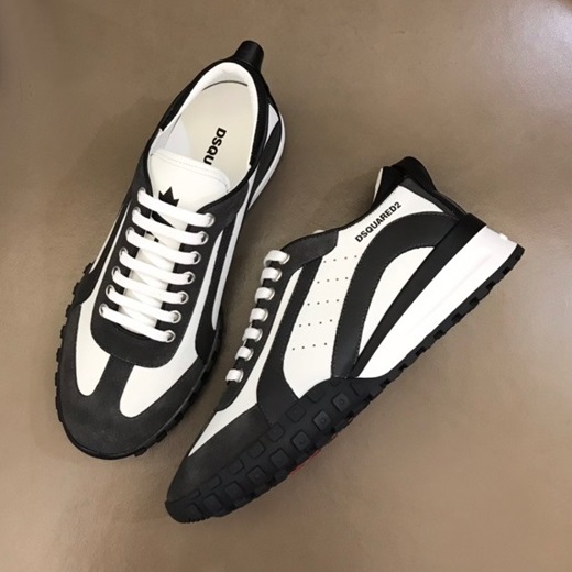 ディースクエアードメンズトレンディダークグレースニーカー-q009