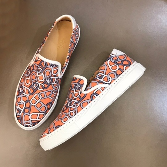 エルメスメンズモダンオレンジローファーr0763