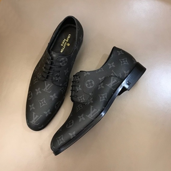 ルイヴィトンメンズモノグラムブラックオックスフォードシューズu04316
