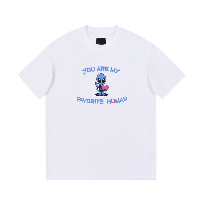 ジバンシィメンズクルーネックホワイト半袖Tシャツv0702