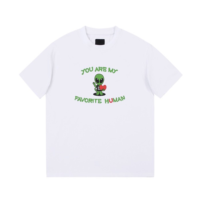 ジバンシィメンズクルーネックホワイト半袖Tシャツv0703