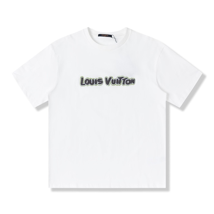 ルイヴィトンメンズホワイトクルーネック半袖Tシャツu04321