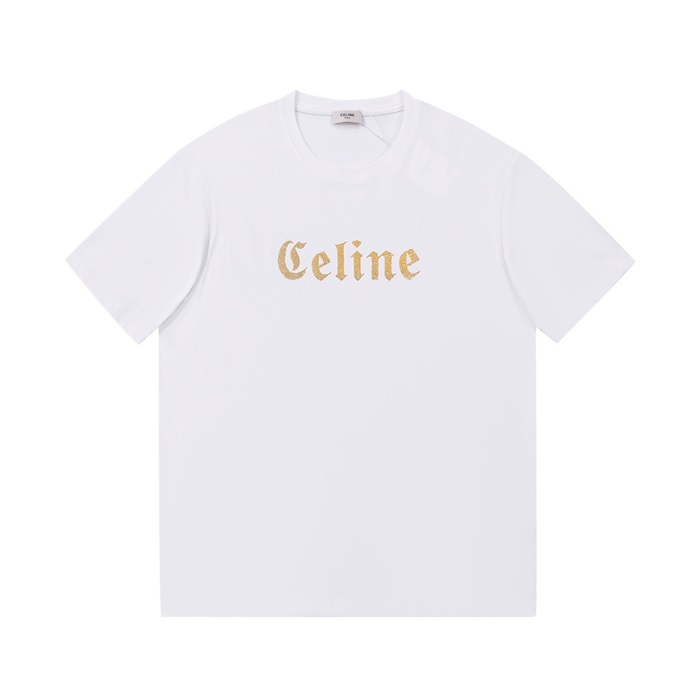 セリーヌメンズクルーネックホワイト半袖Tシャツl0252