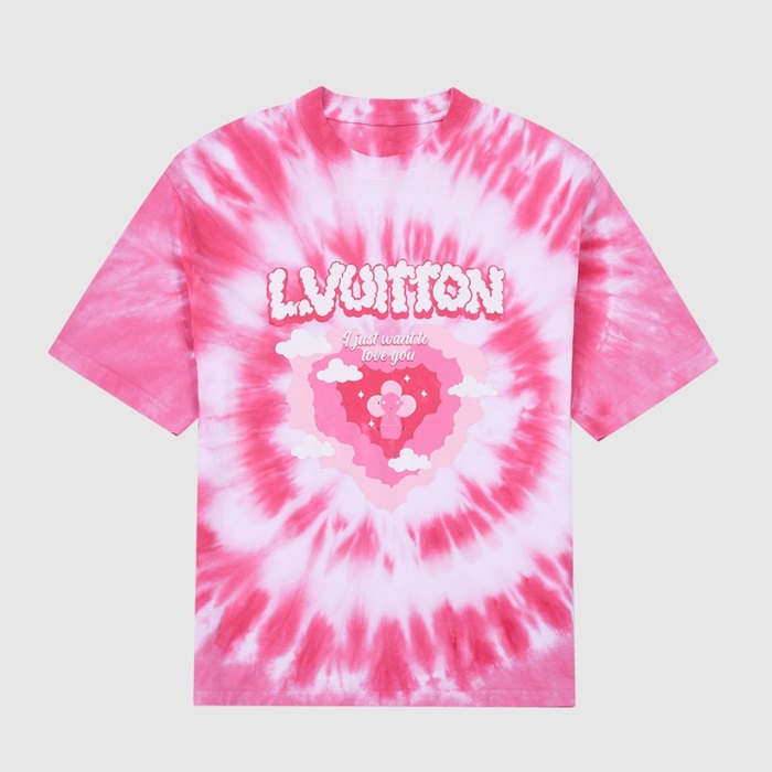 ルイヴィトンメンズピンククルーネック半袖Tシャツu04326