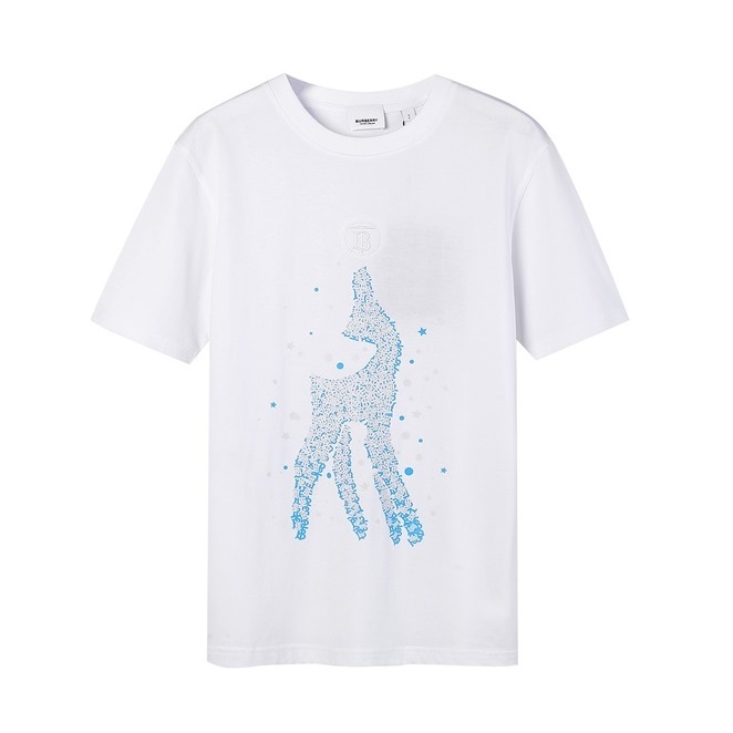 バーバリーメンズホワイトクルーネック半袖Tシャツr04325