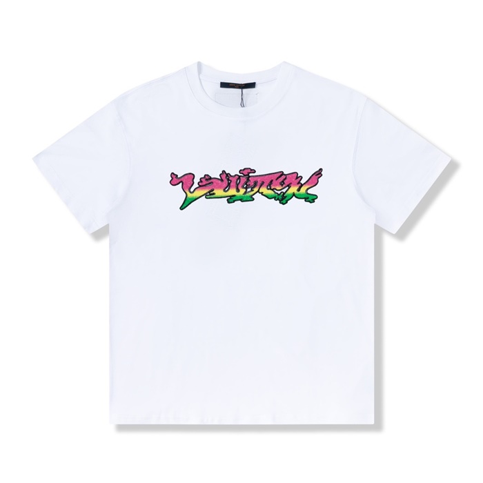 ルイヴィトンメンズホワイトクルーネック半袖Tシャツu04328