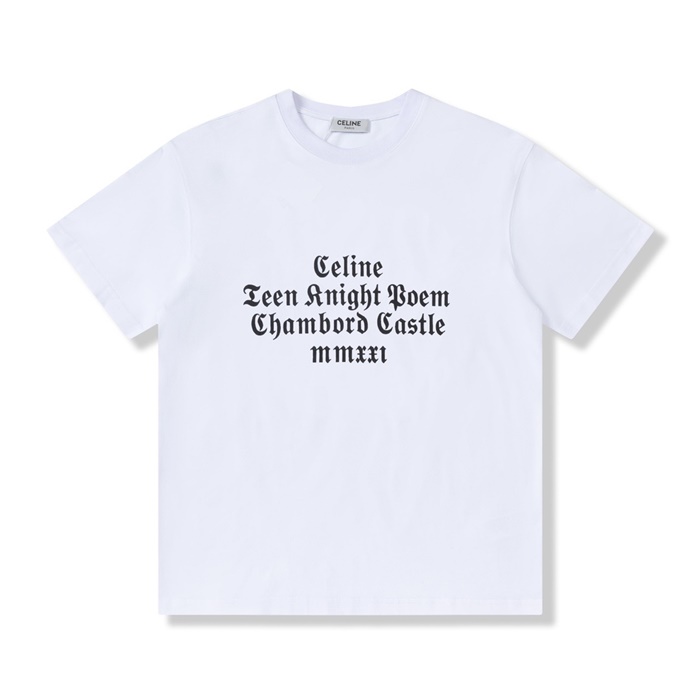 セリーヌメンズクルーネックホワイト半袖Tシャツl0256