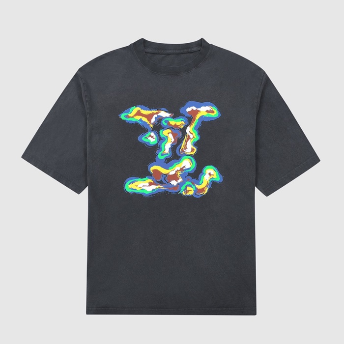 ルイヴィトンメンズブラッククルーネック半袖Tシャツu04338