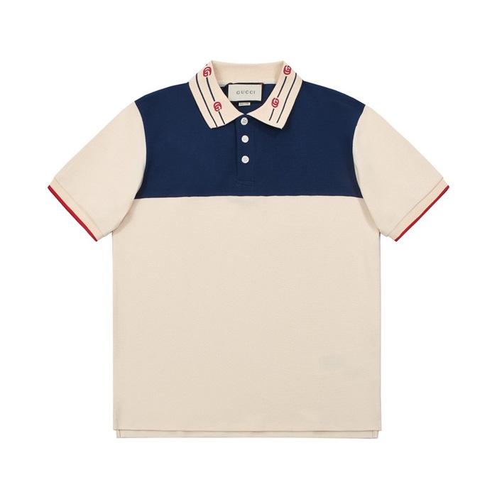グッチメンズネイビーポロ半袖Tシャツc04840