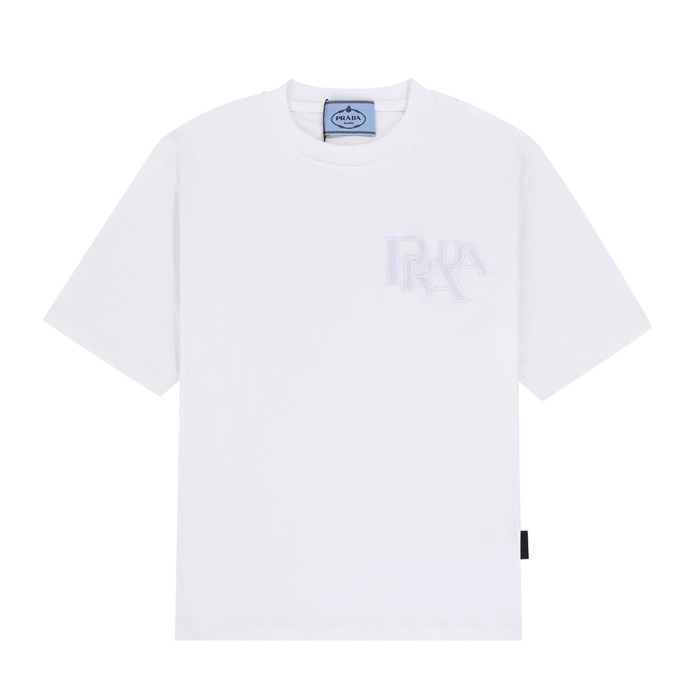 プラダメンズクルーネックホワイト半袖Tシャツa02693