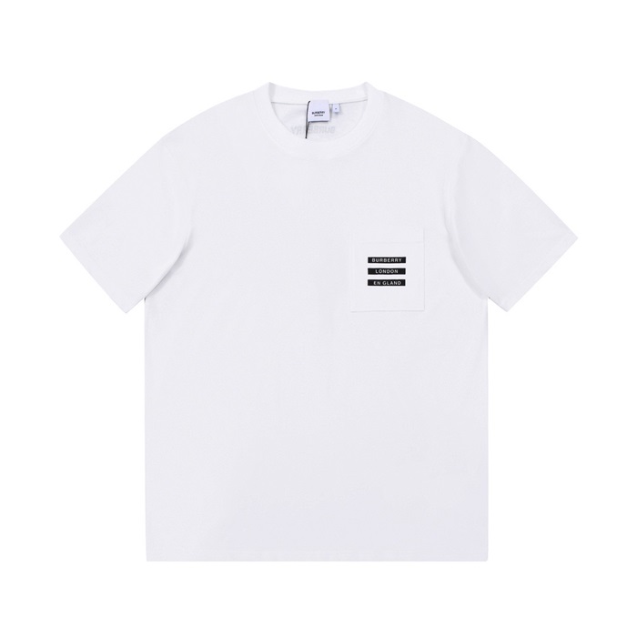 バーバリーメンズホワイトクルーネック半袖Tシャツr04333