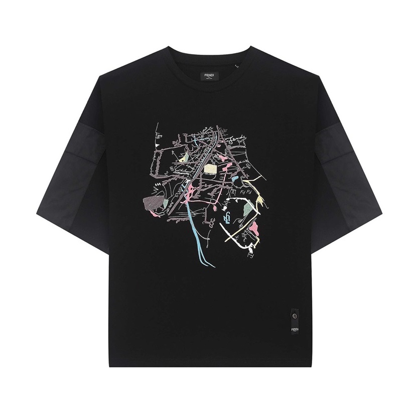 ェンディメンズブラッククルーネック半袖Tシャツn01219