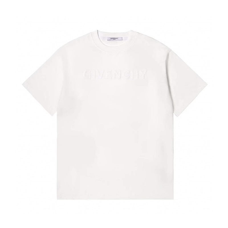 ジバンシィメンズクルーネックホワイト半袖Tシャツv0709