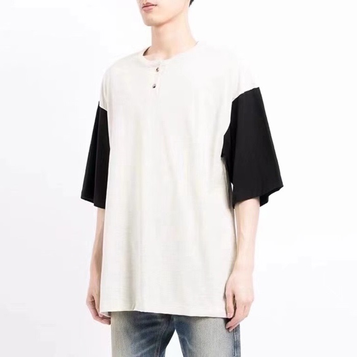 フィアオブゴッドメンズグレークルーネック半袖Tシャツa0404