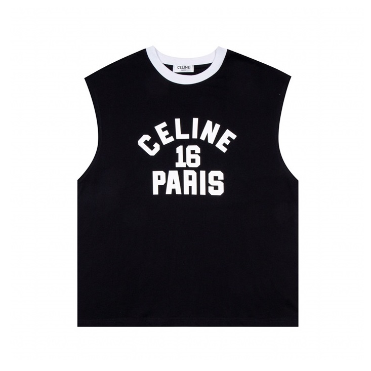 セリーヌメンズクルーネックブラックタンクトップl0263