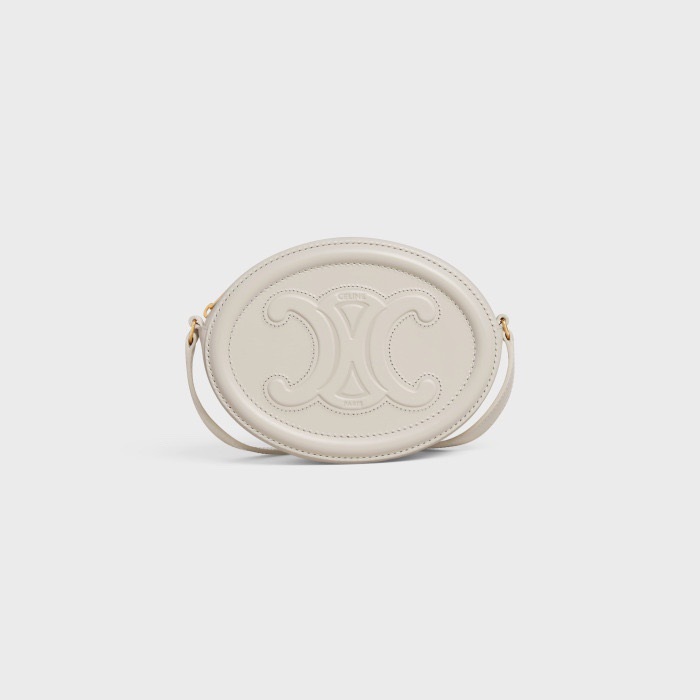 セリーヌレディースシグネチャーホワイトミニバッグl0273