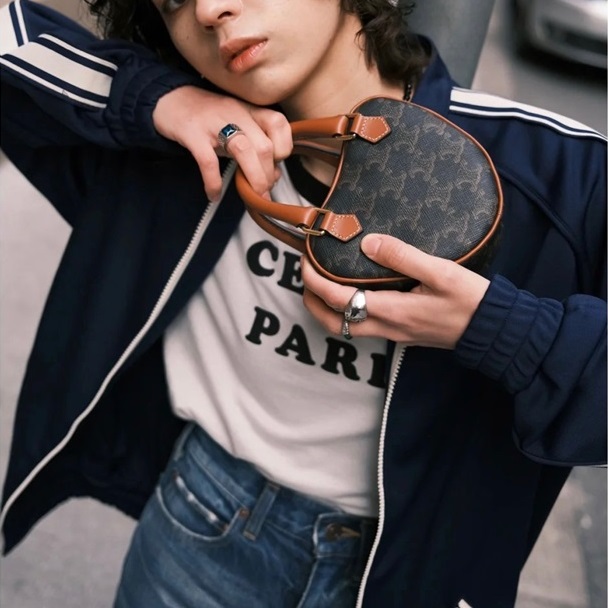 セリーヌレディースハートブラウンミニバッグl0287