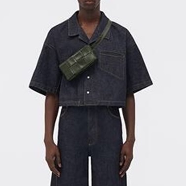 ボッテガヴェネタメンズオリーブカセットベルトバッグ-v0301