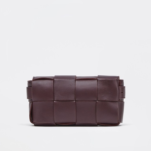 ボッテガヴェネタメンズバーガンディカセットベルトバッグ-v0304