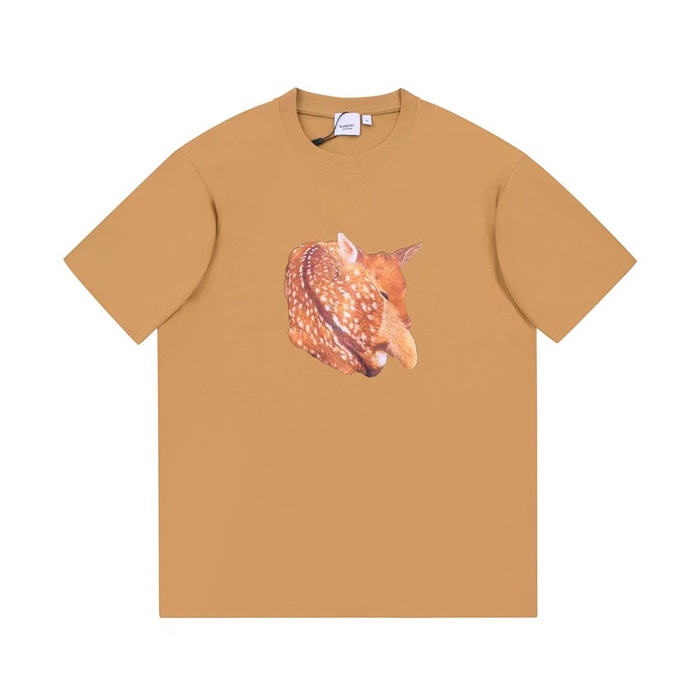 バーバリーメンズキャメルクルーネック半袖Tシャツr04337