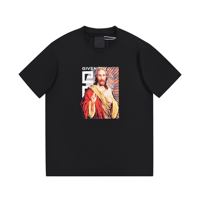 ジバンシィメンズクルーネックブラック半袖Tシャツv0712