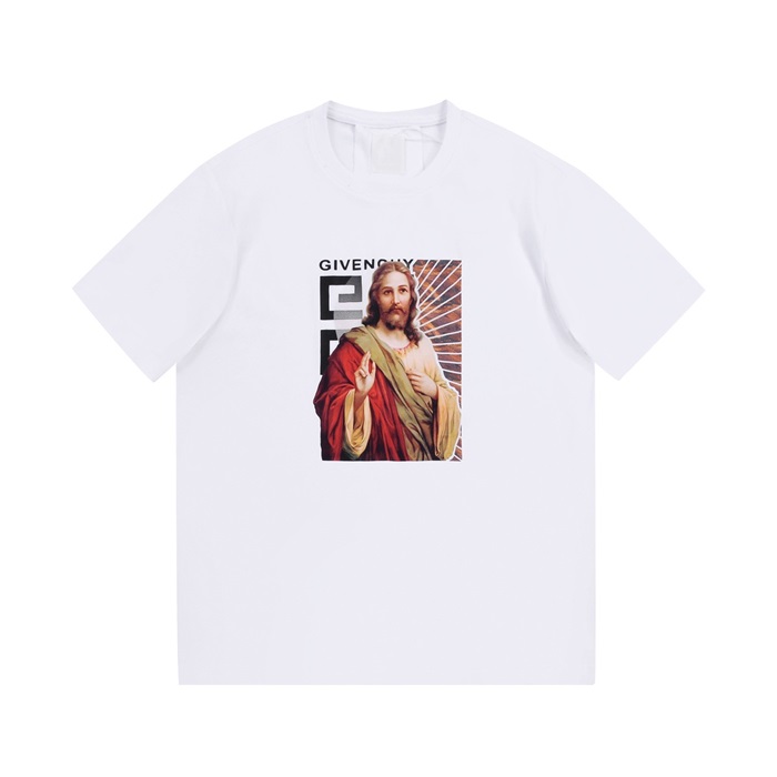 ジバンシィメンズクルーネックホワイト半袖Tシャツv0713