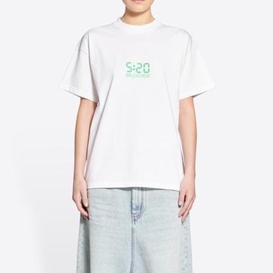 バレンシアガメンズクルーネックホワイト半袖Tシャツl01538