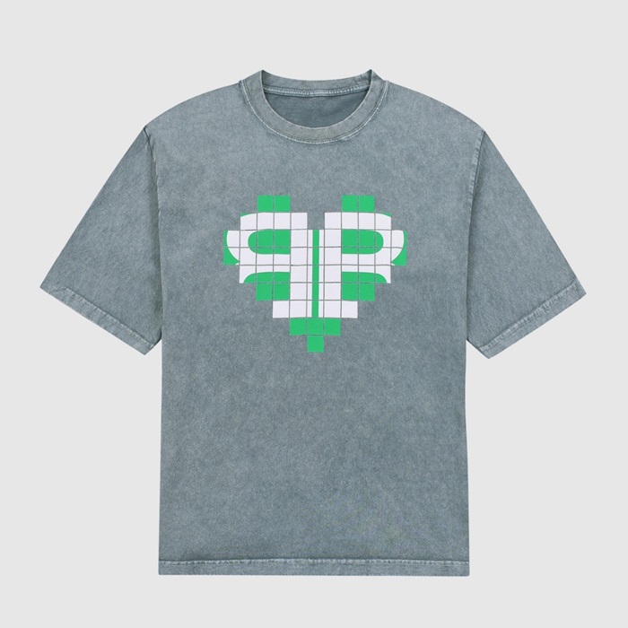 バレンシアガメンズクルーネックグレー半袖Tシャツl01545