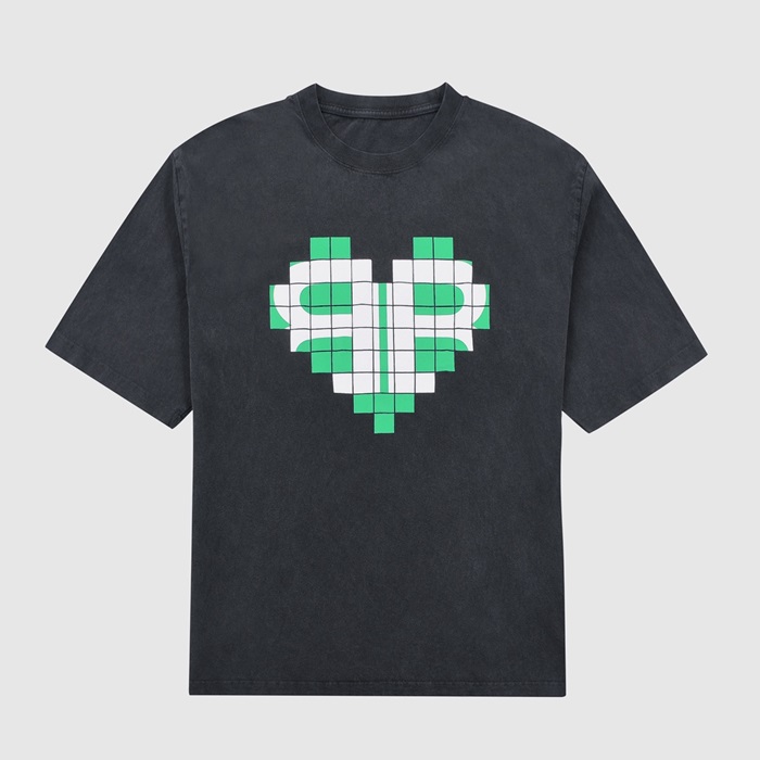 バレンシアガメンズクルーネックブラック半袖Tシャツl01546