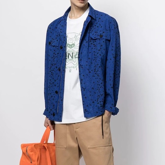 ケンゾーメンズホワイトクルーネック半袖Tシャツn0195