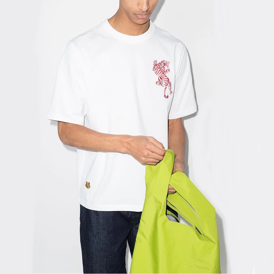 ケンゾーユニセックスホワイトクルーネック半袖Tシャツn0202