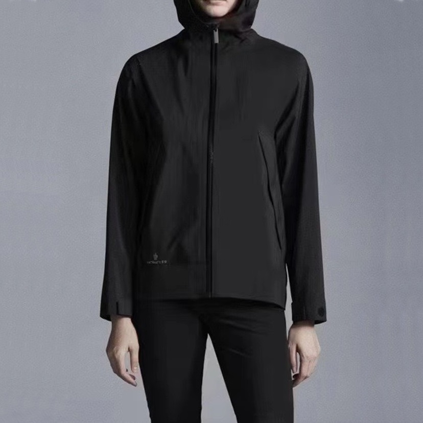 モンクレールユニセックスミニマルブラックジャケットc02488