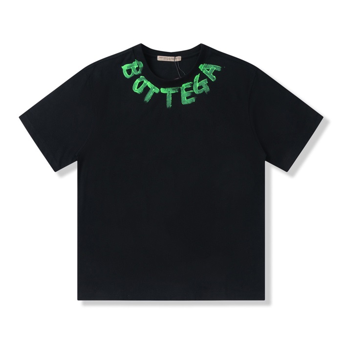 ボッテガヴェネタメンズクルーネックブラック半袖Tシャツt0309