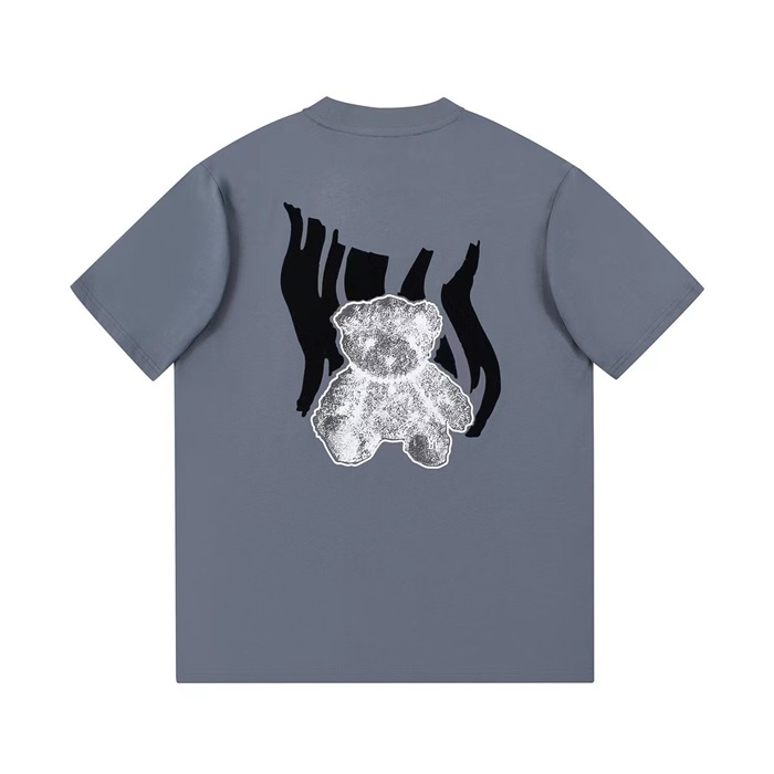 ウェルダンユニセックスクルーネックグレー半袖Tシャツl0079